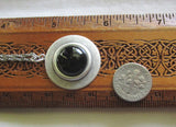 Black Onyx Natural Gemstone Silver Pendant Necklace