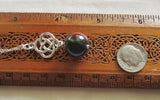 Bloodstone Crystal Ball Silver Celtic Knot Pendant Necklace