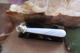 Blue Lace Agate Sterling Silver Pendant Necklace