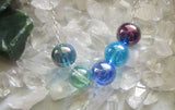 Jewel Tone Czech Glass Fire Polished Beaded Silver Necklace