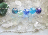 Jewel Tone Czech Glass Fire Polished Beaded Silver Necklace