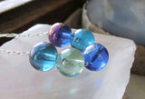 Jewel Tone Czech Glass Fire Polished Beaded Silver Necklace