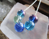 Jewel Tone Czech Glass Fire Polished Beaded Silver Necklace