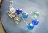 Jewel Tone Czech Glass Fire Polished Beaded Silver Necklace