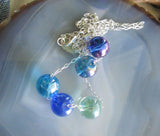 Jewel Tone Czech Glass Fire Polished Beaded Silver Necklace