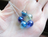 Jewel Tone Czech Glass Fire Polished Beaded Silver Necklace