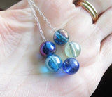 Jewel Tone Czech Glass Fire Polished Beaded Silver Necklace