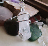 Danburite Natural Gemstone Wire Wrapped Crystal Pendant Necklace