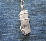 Danburite Natural Gemstone Wire Wrapped Crystal Pendant Necklace