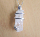 Danburite Natural Gemstone Wire Wrapped Crystal Pendant Necklace