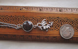 Red Garnet Gemstone Silver Dragon Pendant Necklace