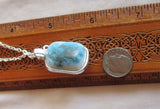 Glacierite Wire Wrapped Natural Stone Pendant Necklace