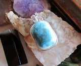 Glacierite Wire Wrapped Natural Stone Pendant Necklace