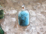Glacierite Wire Wrapped Natural Stone Pendant Necklace