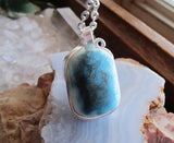 Glacierite Wire Wrapped Natural Stone Pendant Necklace
