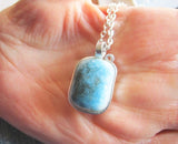 Glacierite Wire Wrapped Natural Stone Pendant Necklace
