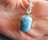 Glacierite Wire Wrapped Natural Stone Pendant Necklace