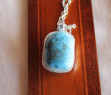 Glacierite Wire Wrapped Natural Stone Pendant Necklace