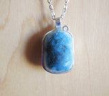 Glacierite Wire Wrapped Natural Stone Pendant Necklace