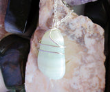 Green Pistachio Calcite Natural Crystal Gemstone Pendant Necklace
