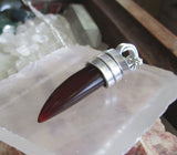 Amber Agate Natural Gemstone Horn Pendant Necklace