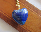 Blue Lapis Lazuli Gemstone Heart Pendant Necklace