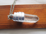 Light Up Blue LED Quartz Crystal Pendant Necklace