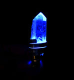 Light Up Blue LED Quartz Crystal Pendant Necklace