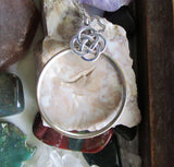 Antique Glass Monocle Magnifier Celtic Knot Pendant Necklace