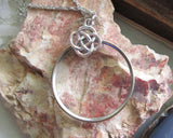 Antique Glass Monocle Magnifier Celtic Knot Pendant Necklace