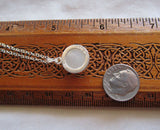 Natural Ivory Moonstone Sterling Silver Crown Pendant Necklace