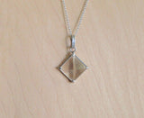 Antique Sterling Silver Quartz Crystal Pyramid Pendant Necklace