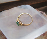 10K Solid Yellow Gold Vintage Emerald Ring Size 6