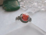Dragon's Breath Opal Bohemian Glass Sterling Silver Ring