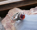 Dragon's Breath Opal Bohemian Glass Sterling Silver Ring