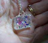 Natural Optical Calcite Iridescent Stars and Moons Celestial Jewelry Pendant