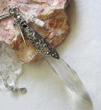 Time Sword Vintage Crystal Prism Pendant Necklace