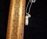 Porcelain Flower Keepsake Capsule Bullet Pendant